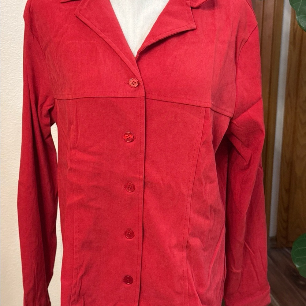 Sag Harbor Women's Scarlet Button-Up Blazer - new no tag